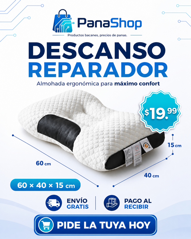 Almohada Ergonómica Cervical 60x40x15 cm | PanaShop